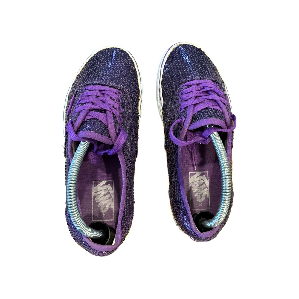 Vans Authentic Sequin Purple Lace Up Sneakers Women US‎ 8 Men US 6.5 - Picture 8 of 10